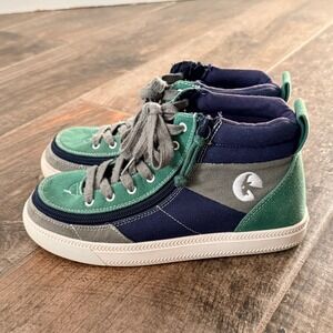 BILLY Footwear Big Kids Earth Street High Top Adaptive Sneakers, Navy Green, 5M